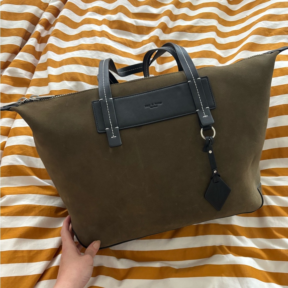 Rag & Bone Olive Green Suede Tote